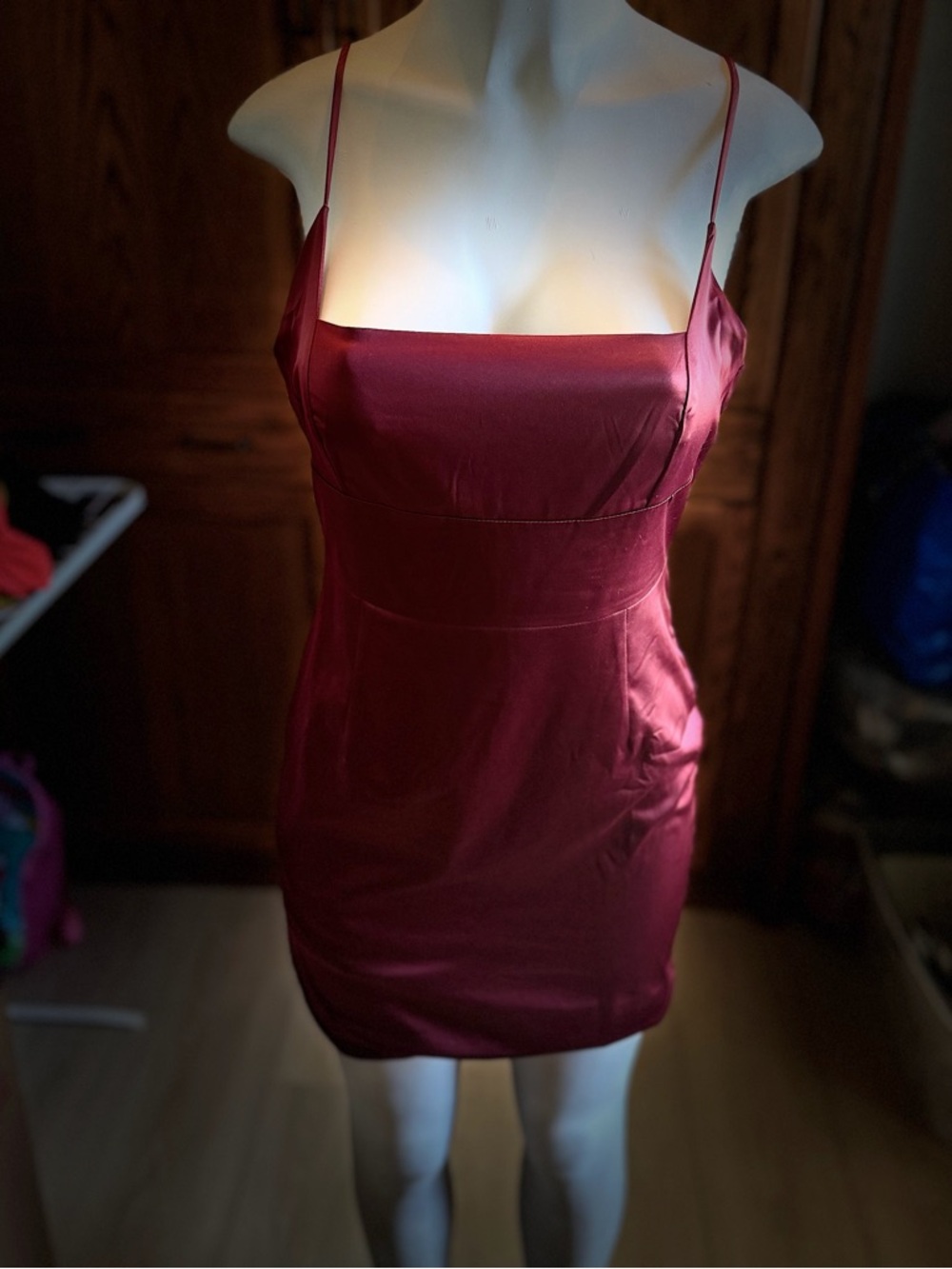 Lovely Day Wine Red Spaghetti Strap Dress